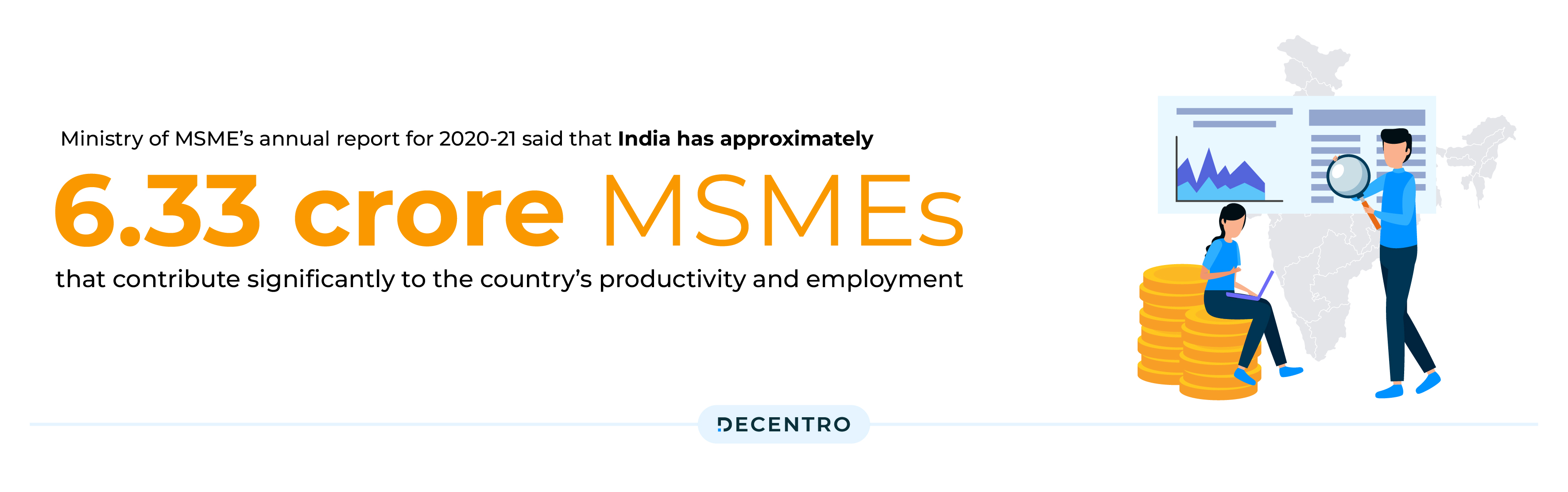 Numbers stating the MSME's economic pull in India