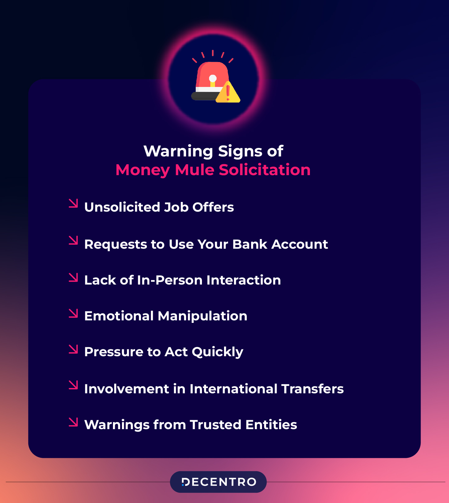 Warning Signs of Money Mule Solicitation