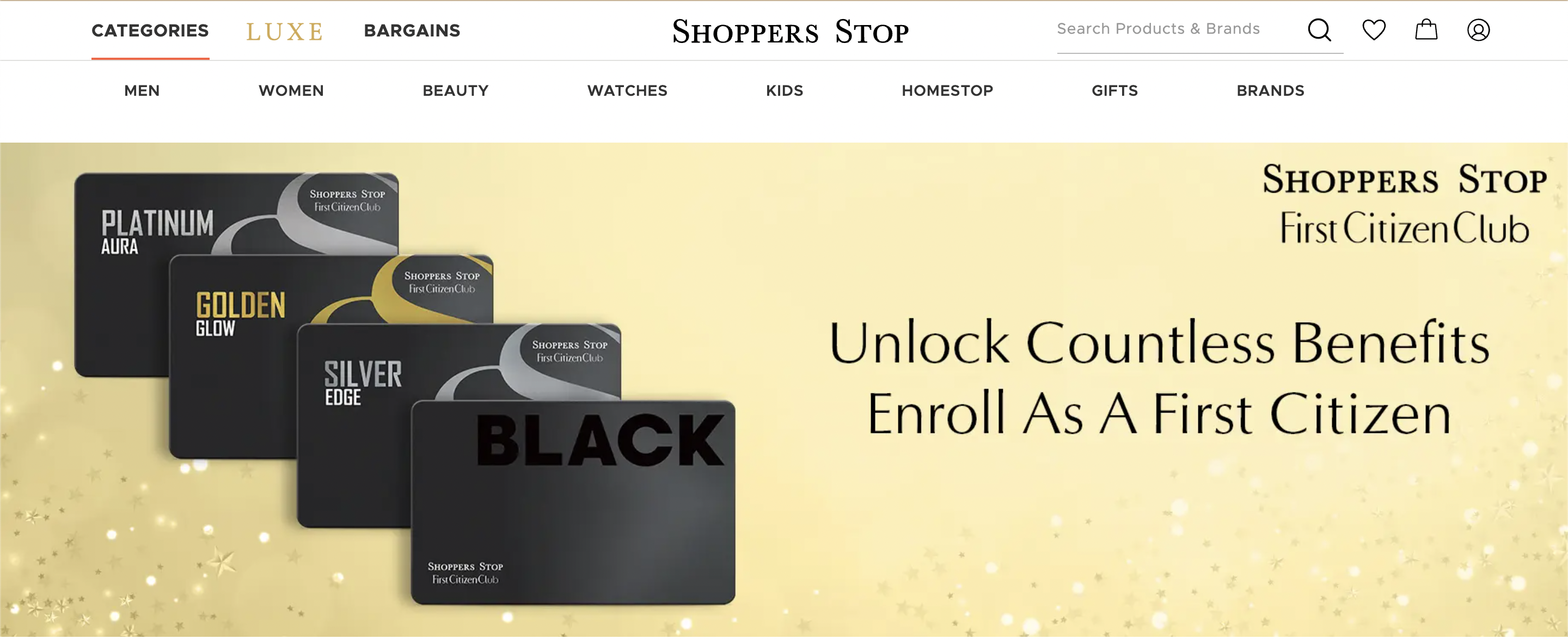 screen grab of First Citizen program from Shoppers Stop