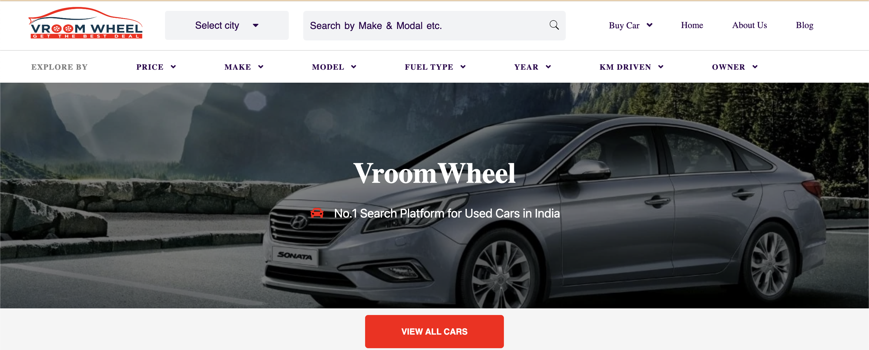 Vroom Wheel website snapshot