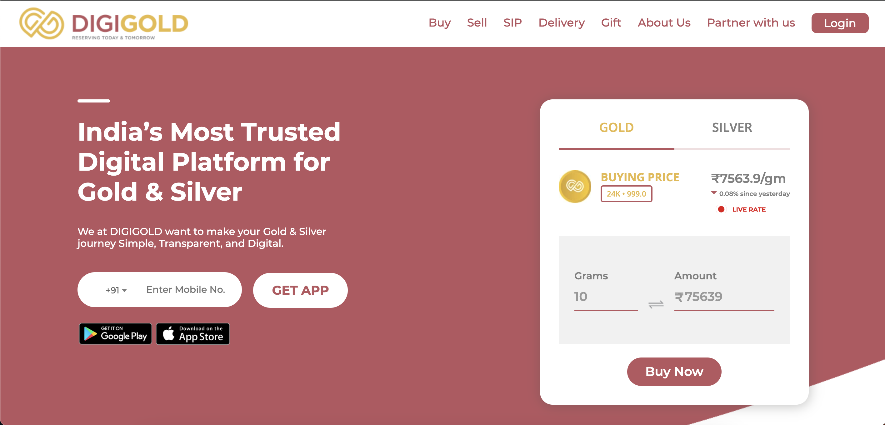 DigiGold website