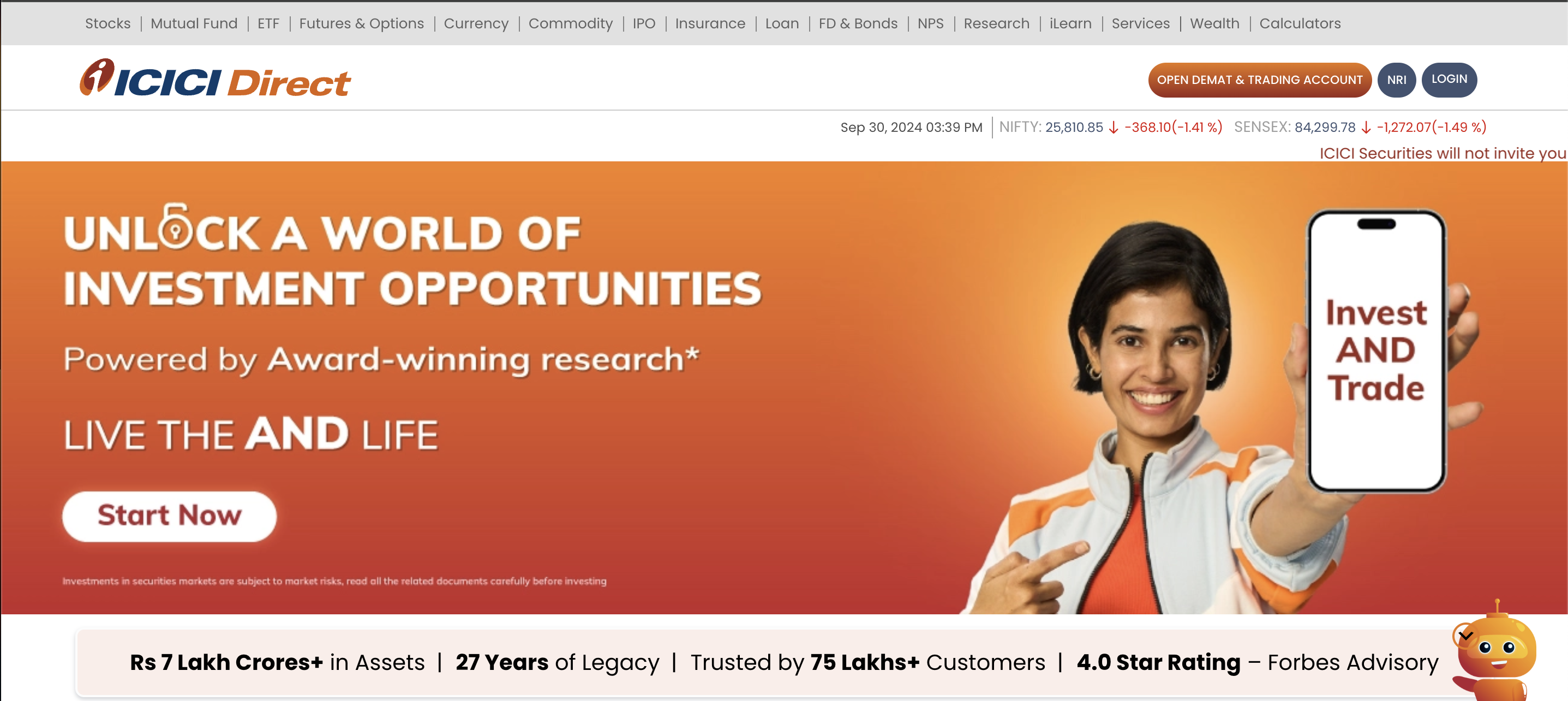 ICICI Direct (IDirect) website