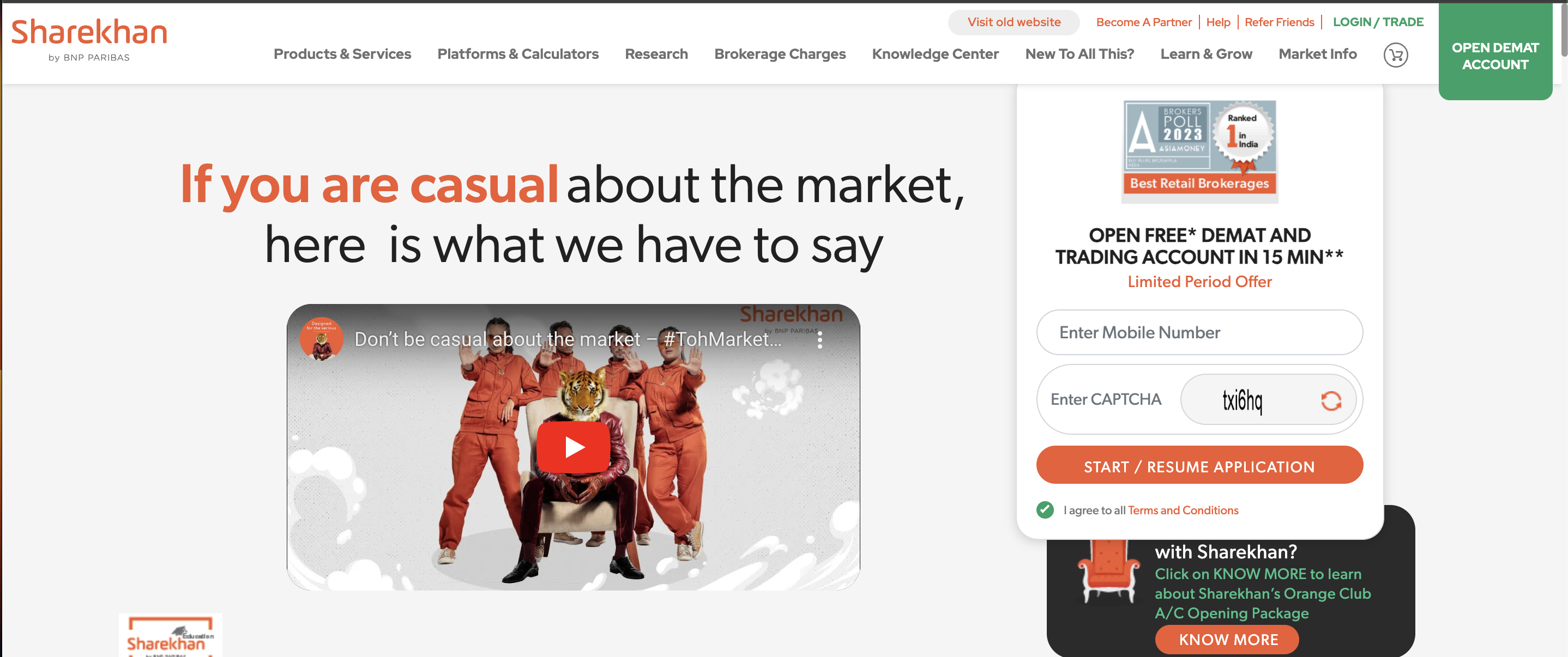 Sharekhan website