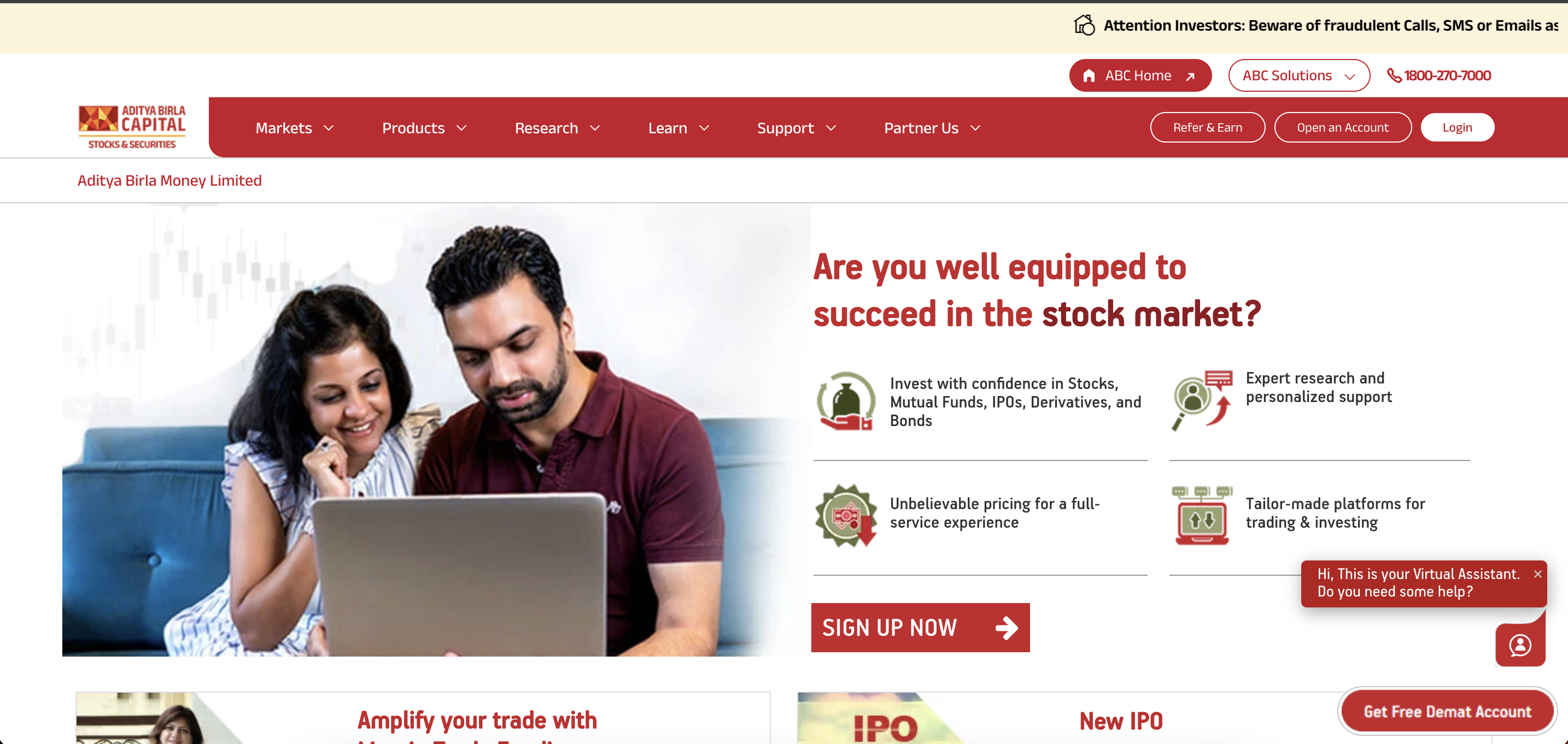 Aditya Birla Money website