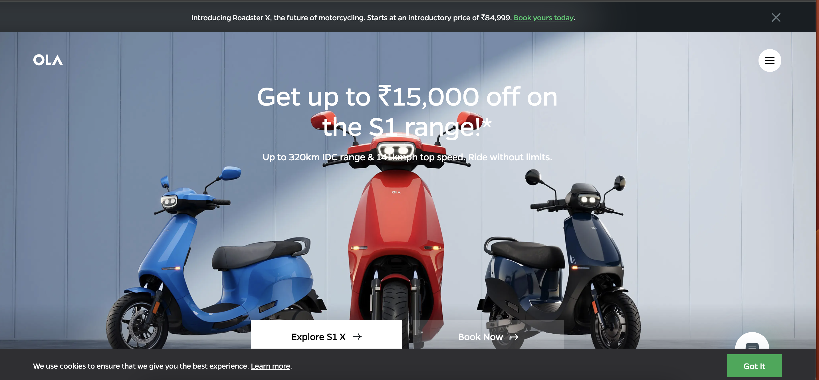 Ola Electric website