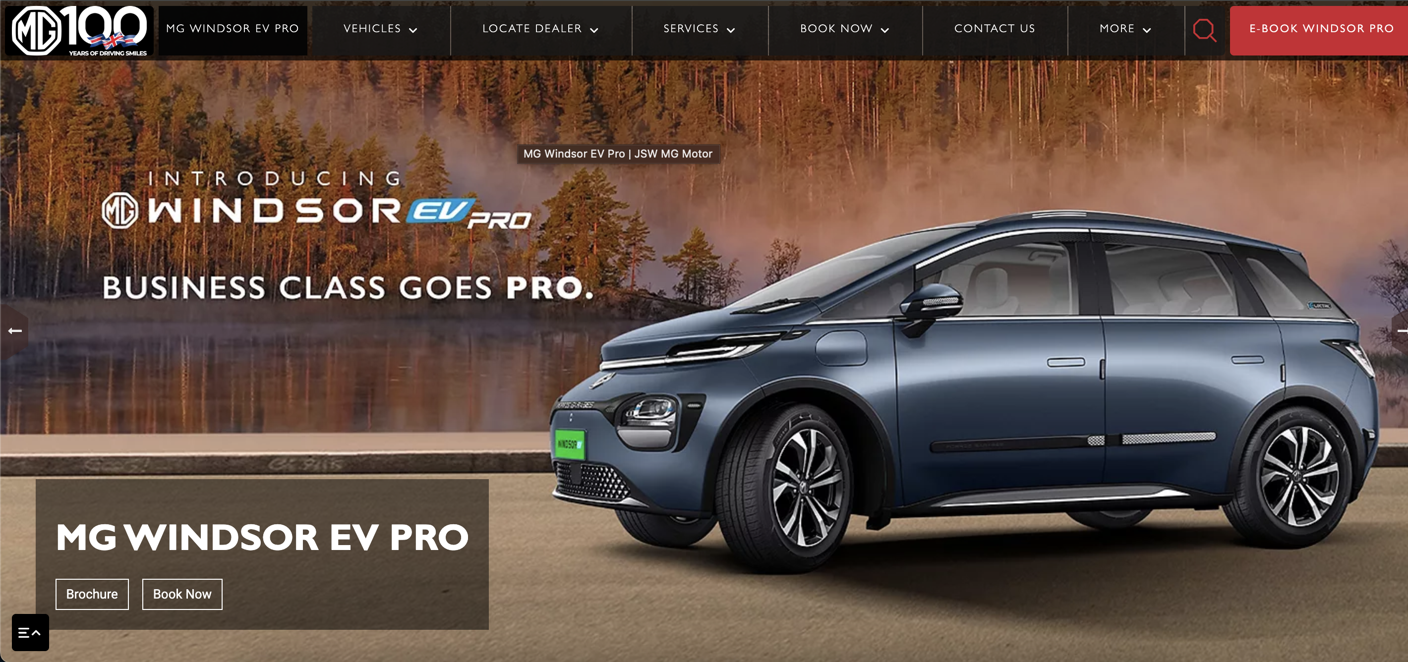 MG Motor India (Premium Electric Cars) website