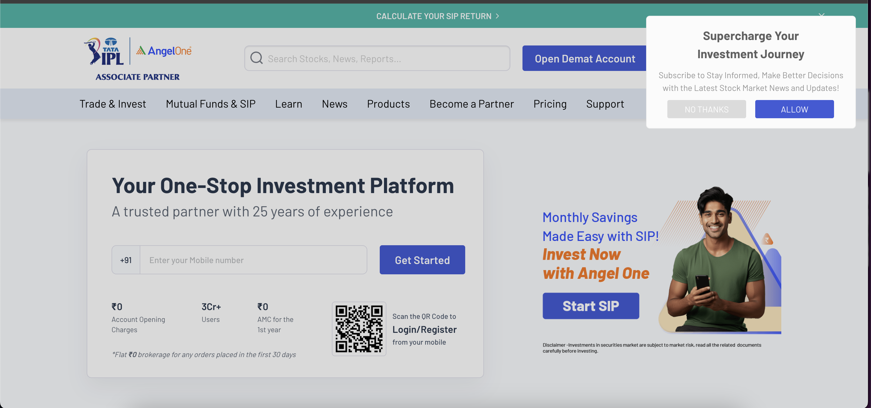AngelOne website