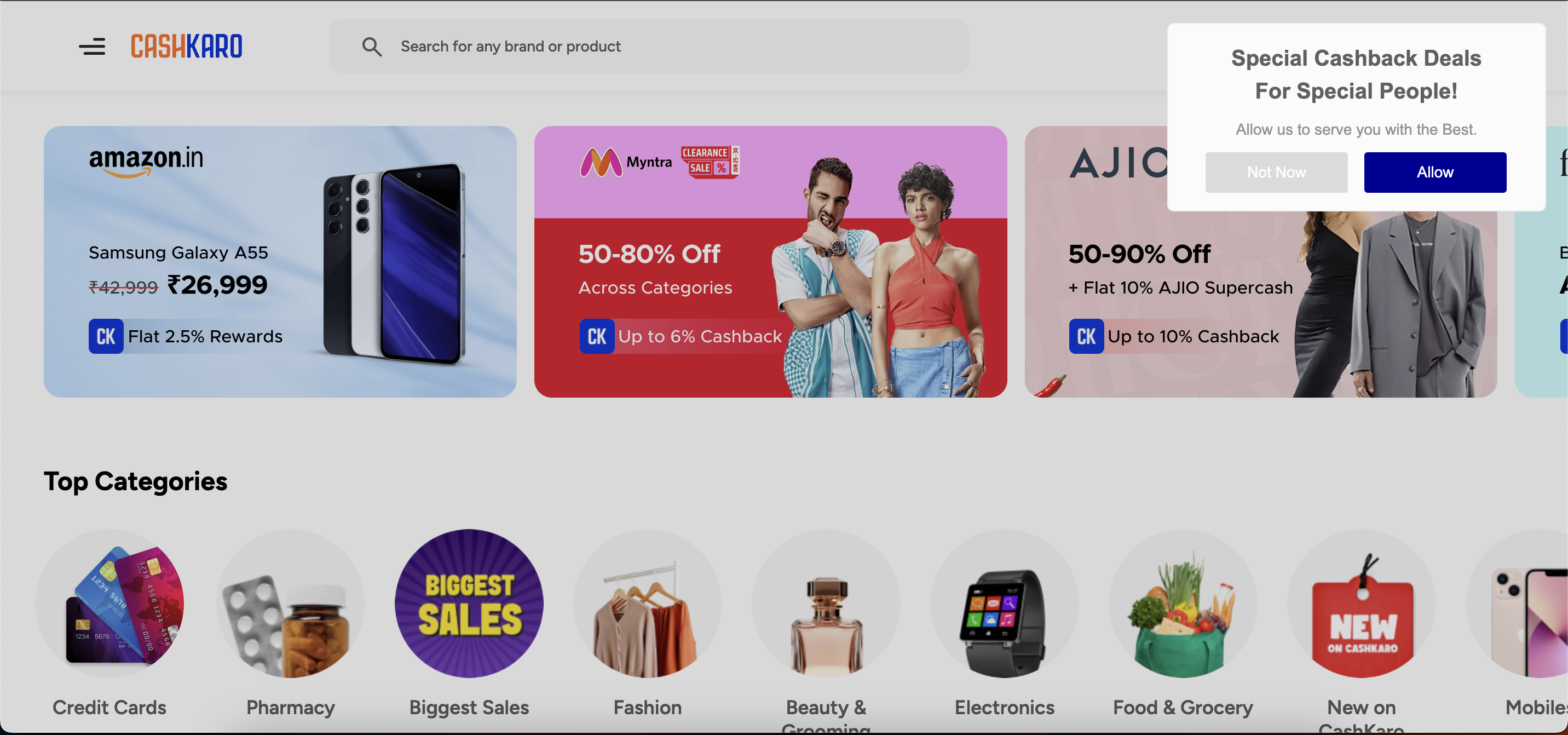 CashKaro website