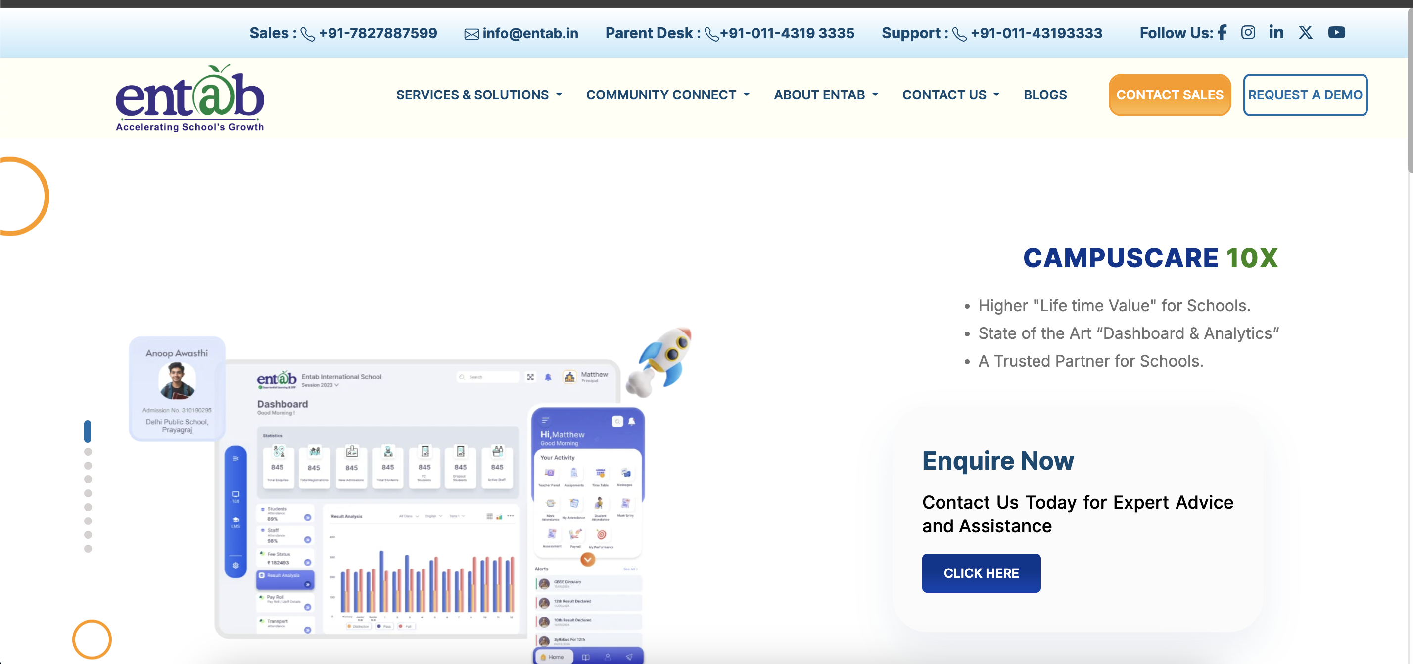 Entab CampusCare website