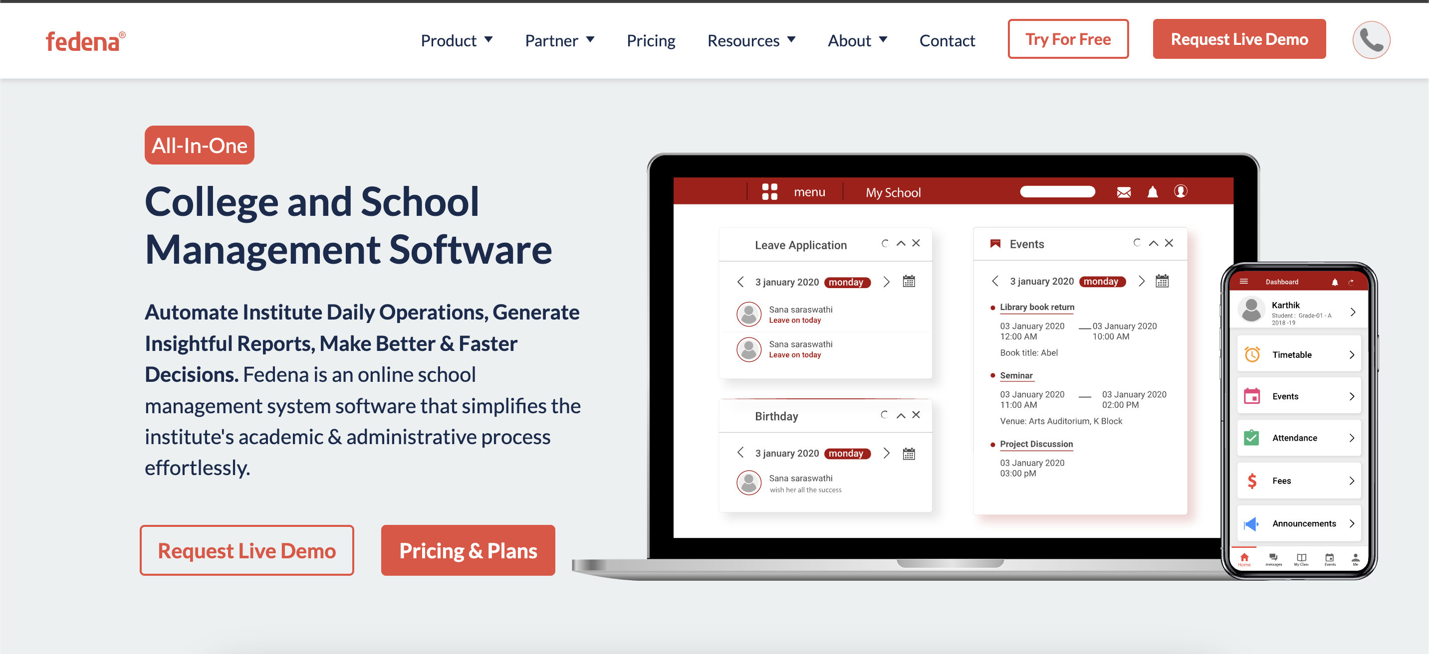Fedena website