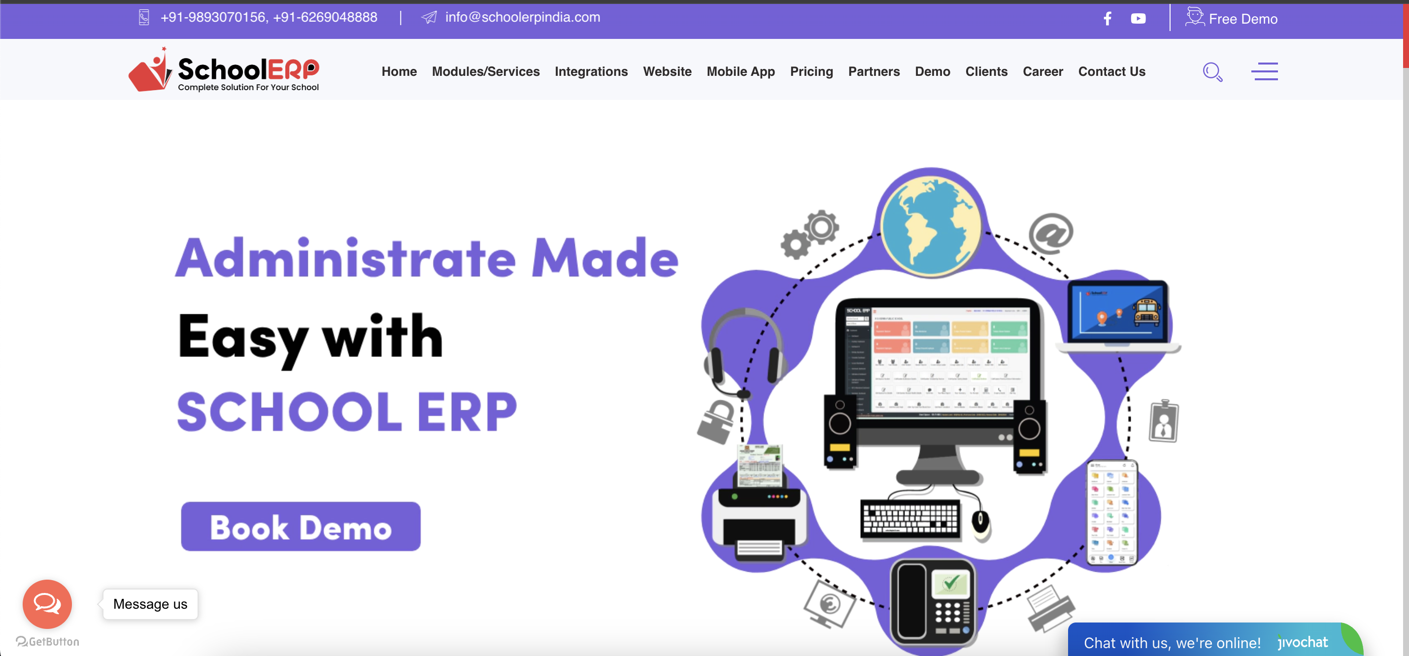 School ERP India website