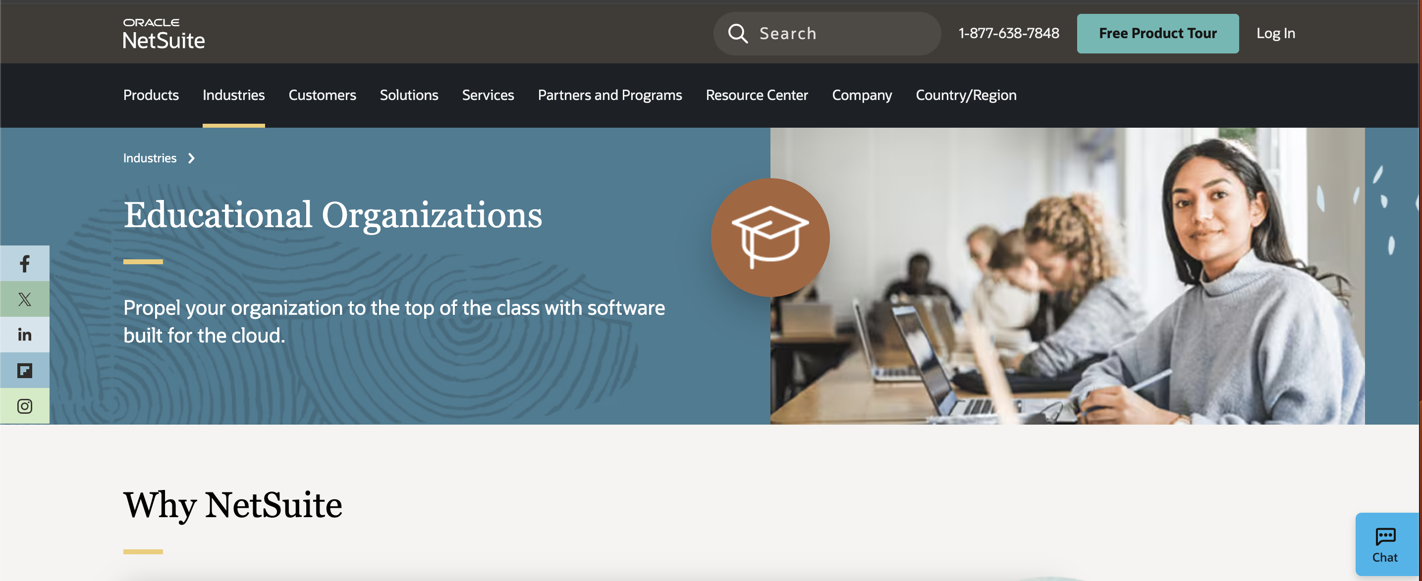 Oracle NetSuite ERP website