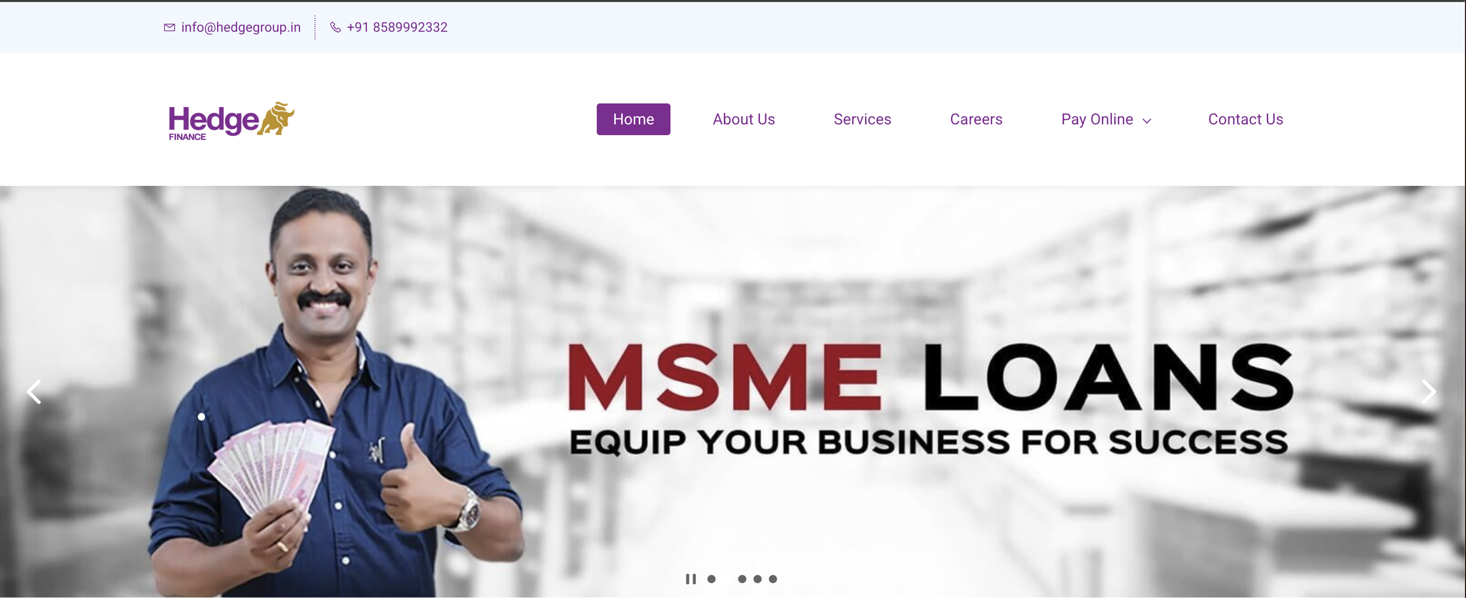 Hedge Finance website