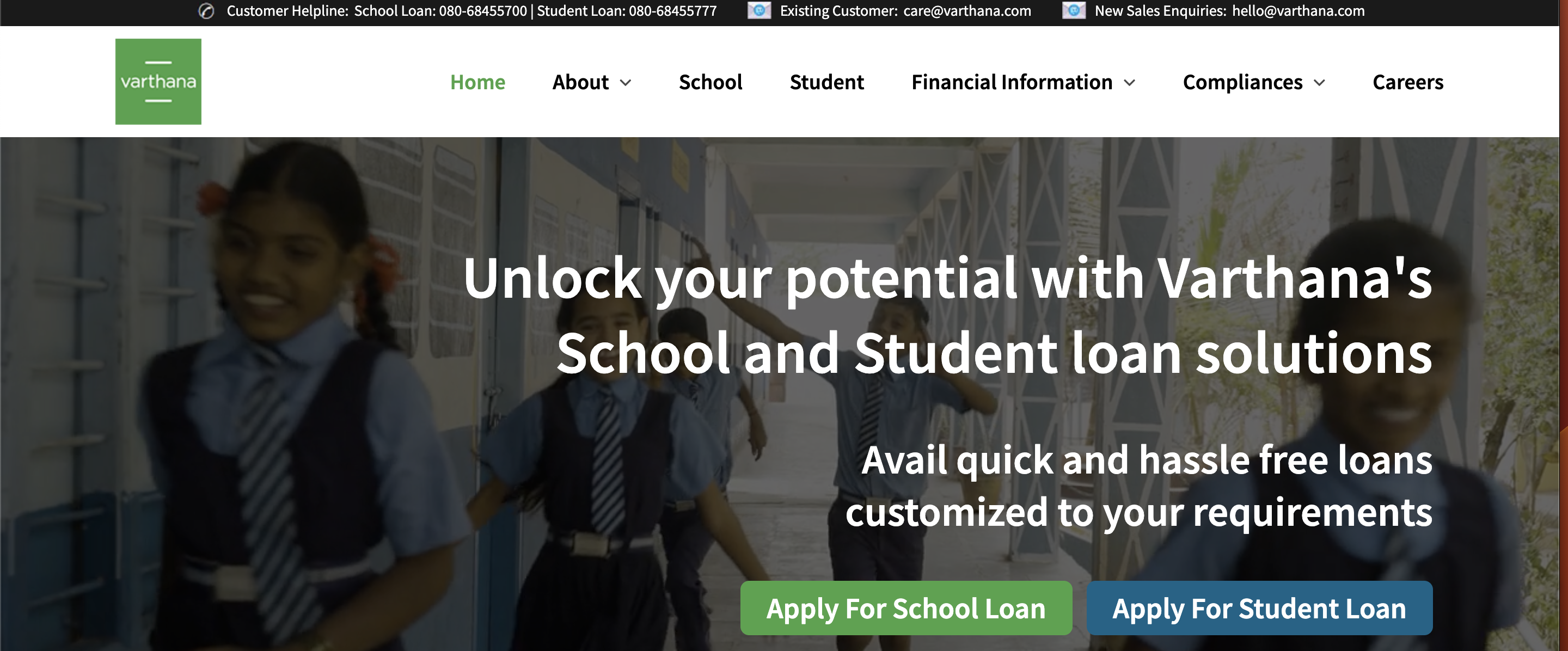 Varthana Finance website