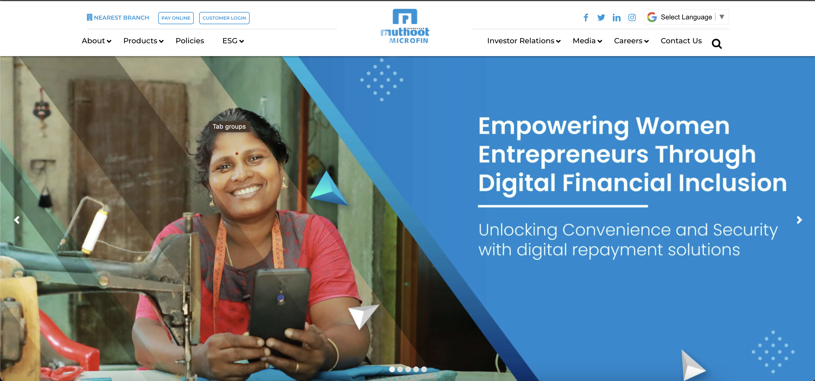 Muthoot Microfin website