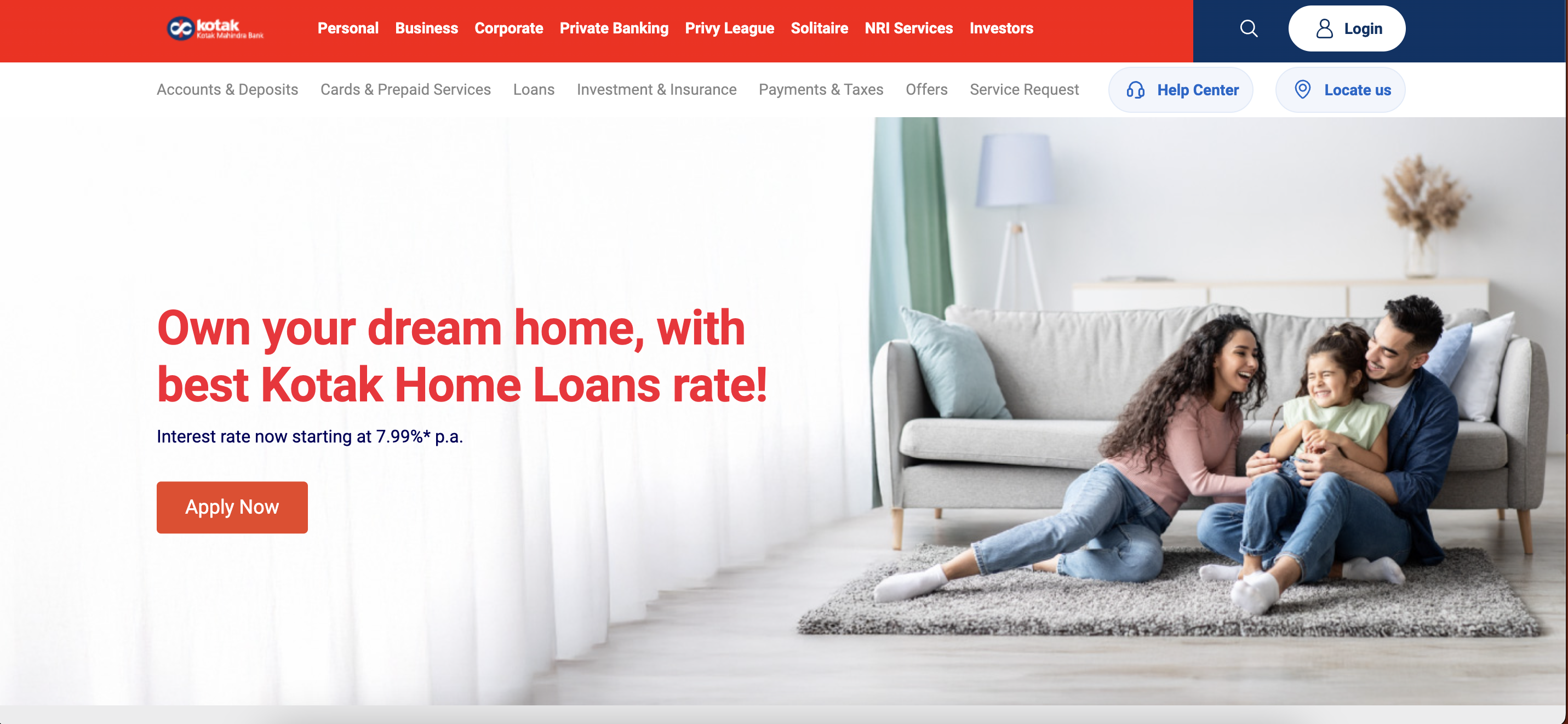 Kotak Mahindra Bank website