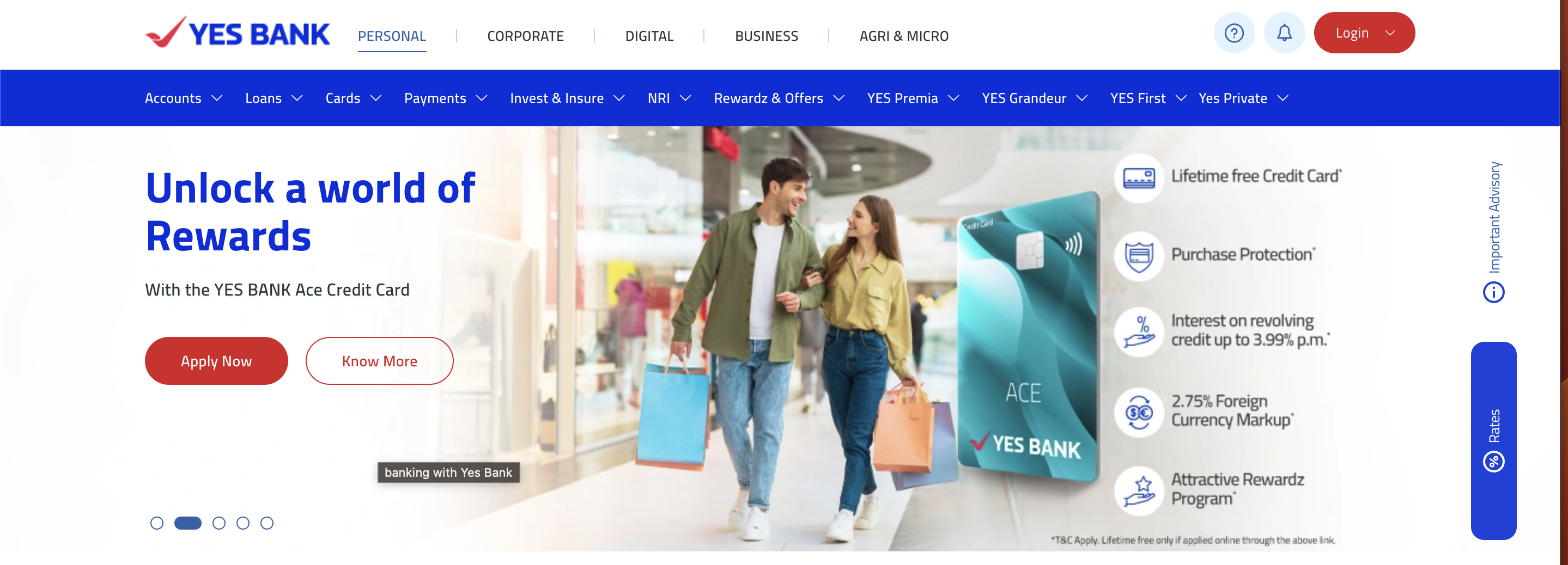 Yes Bank website