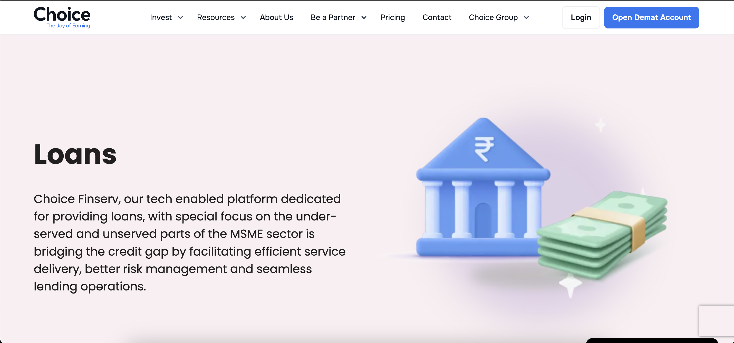 Choice Finserv website