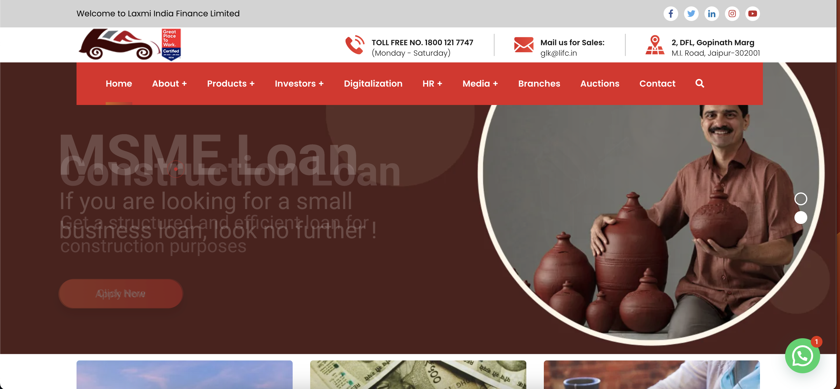 Laxmi India Finance website