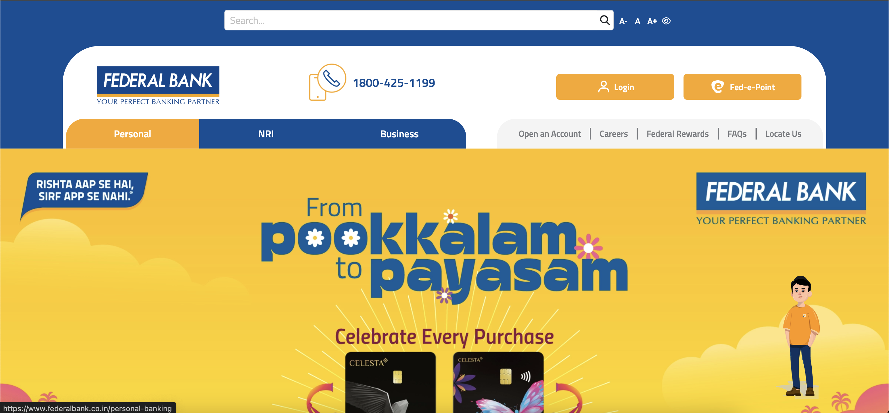 Federal Bank website