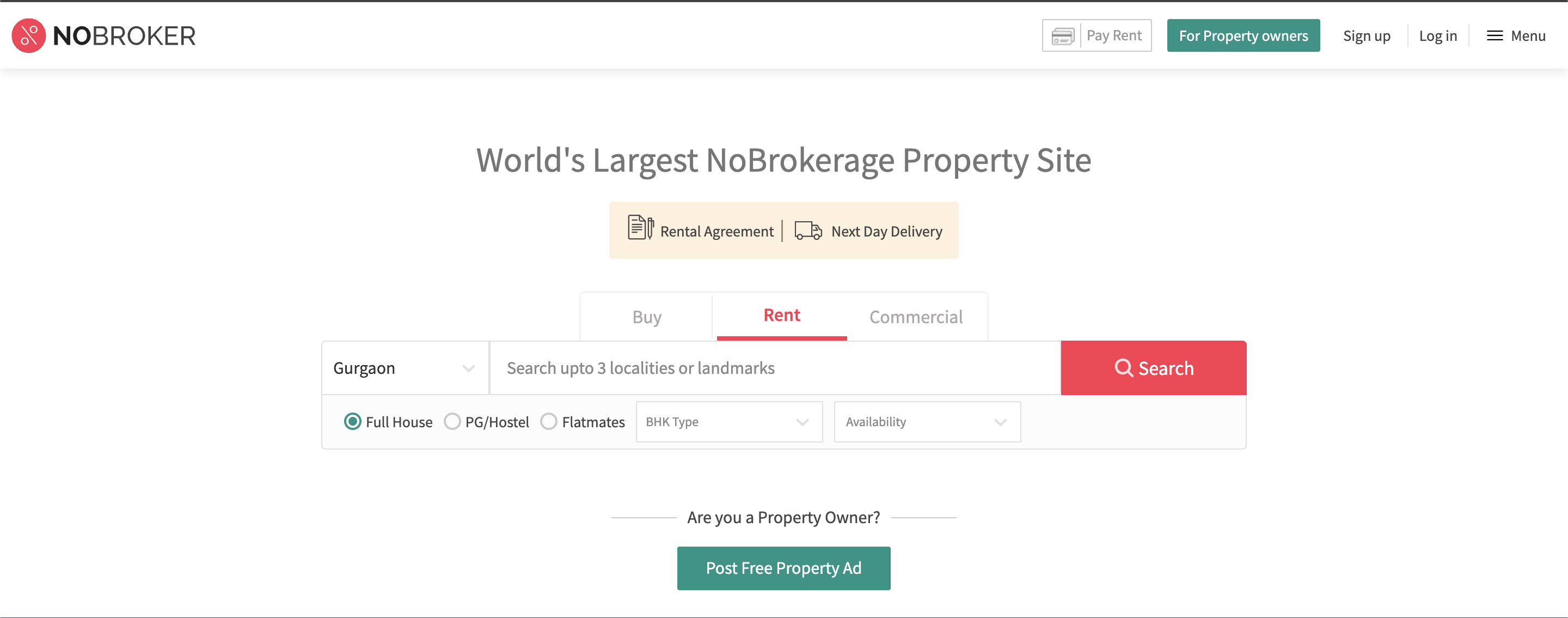 NoBroker website