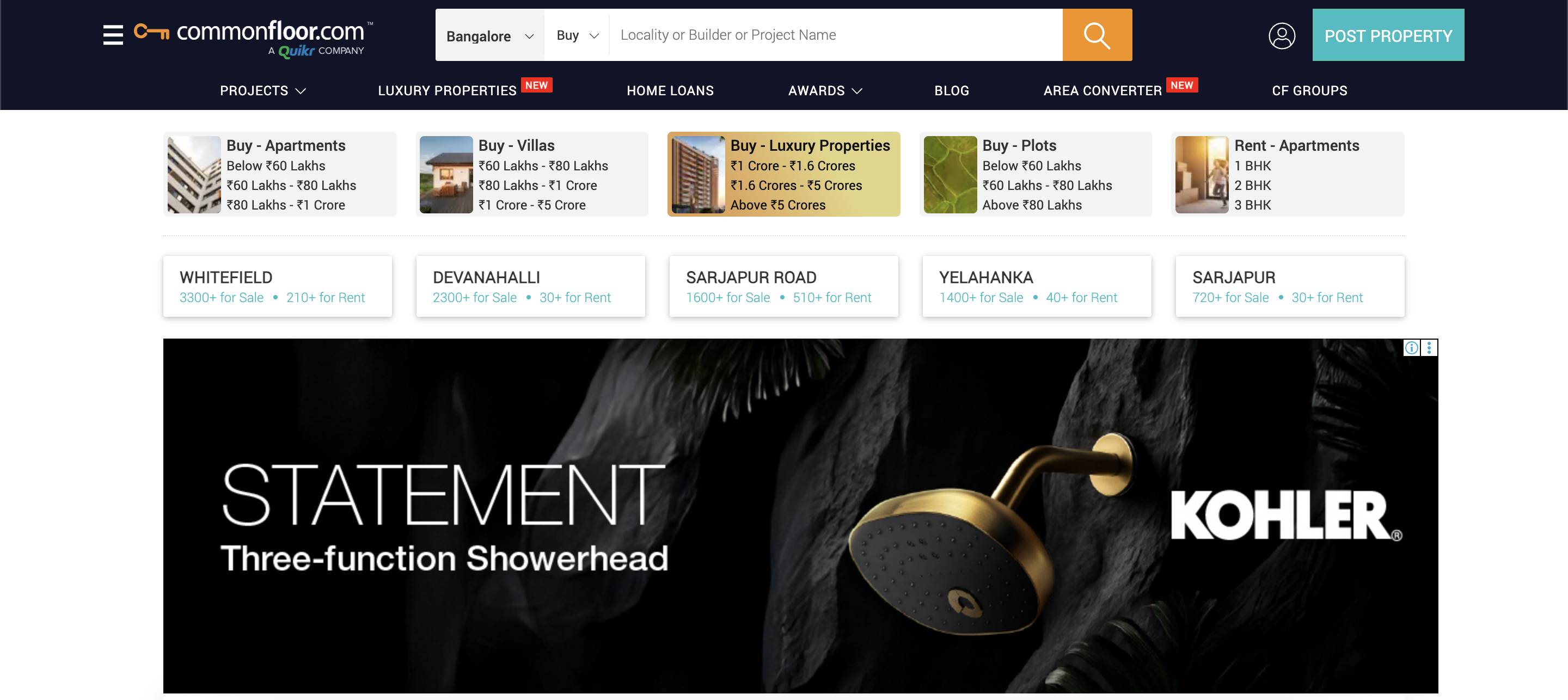 CommonFloor (Quikr Group) website