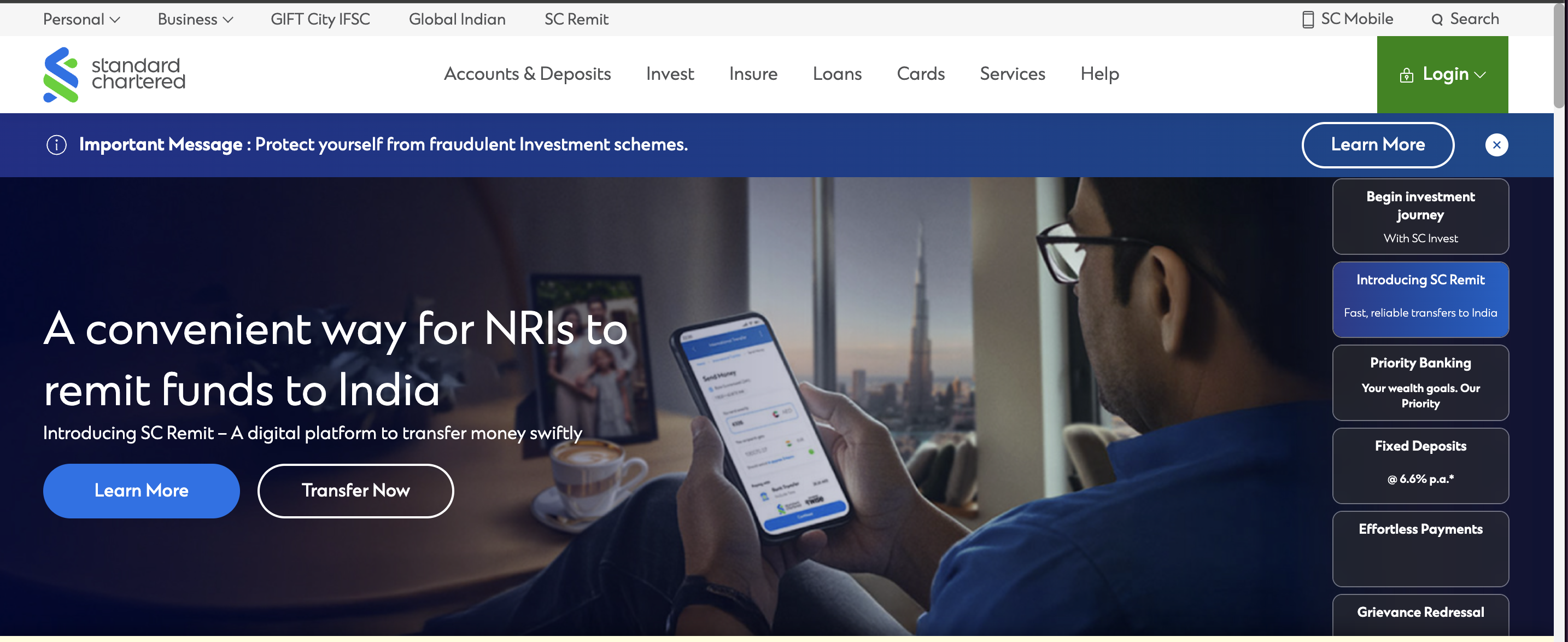 Standard Chartered website