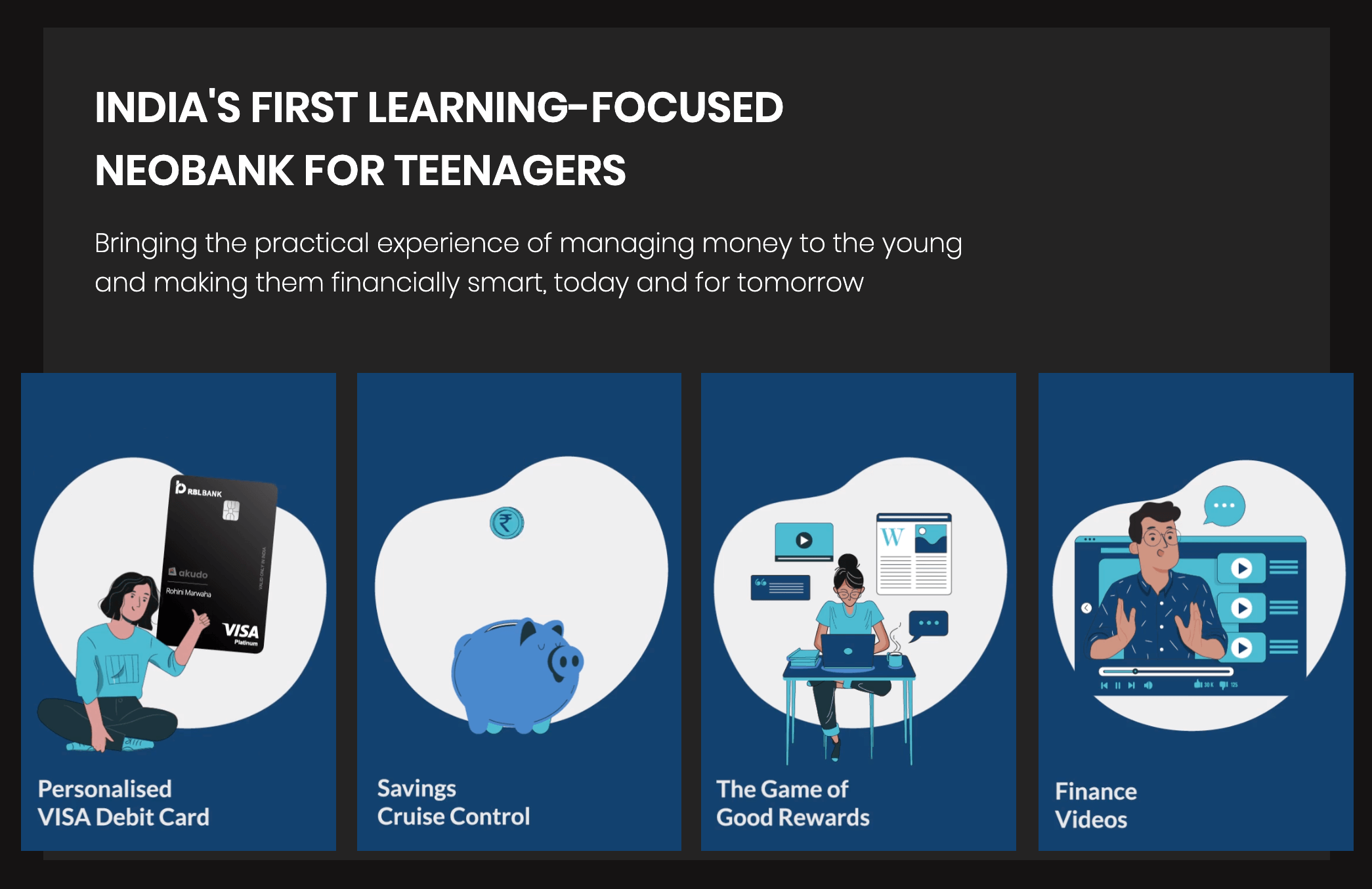 Akudo is a fin-ed-tech app for teens to be financial literate. 