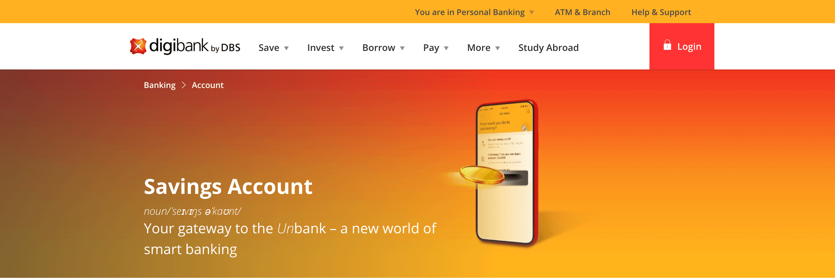 Digibank, a neobank by Traditional Banking Institution DBS.