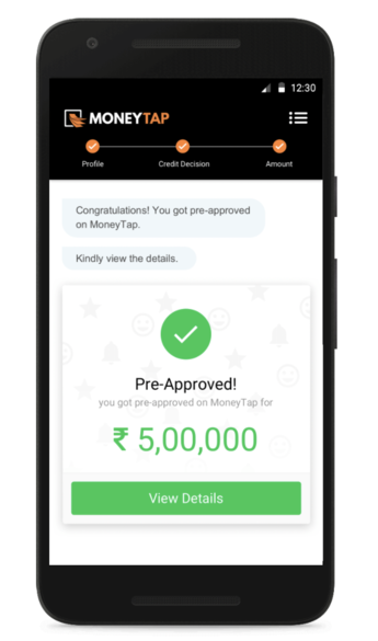 An image showing how MoneyTap works to provide credit to users.