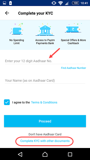 Complete KYC Screen